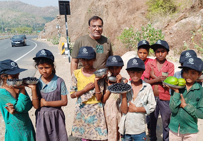 Children at an outreach drive